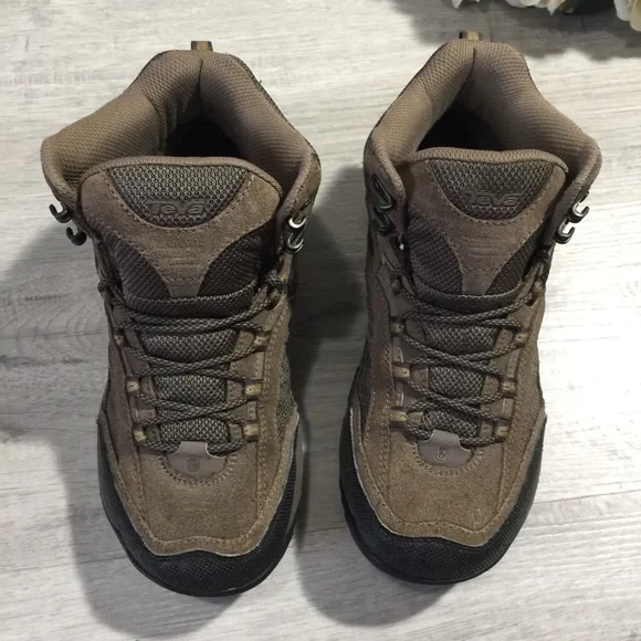 Teva Brown Men's Leather Lace Up Ankle Hiking Boots - Picture 2 of 7